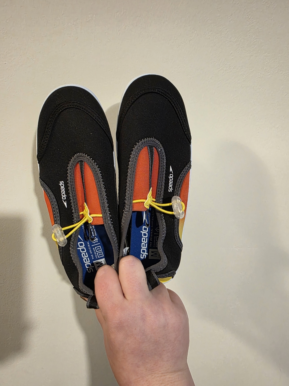 Speedo Surfwalker Kids Water Shoes - Black/Orange/Yellow - Sz M (2-3) - NWOT